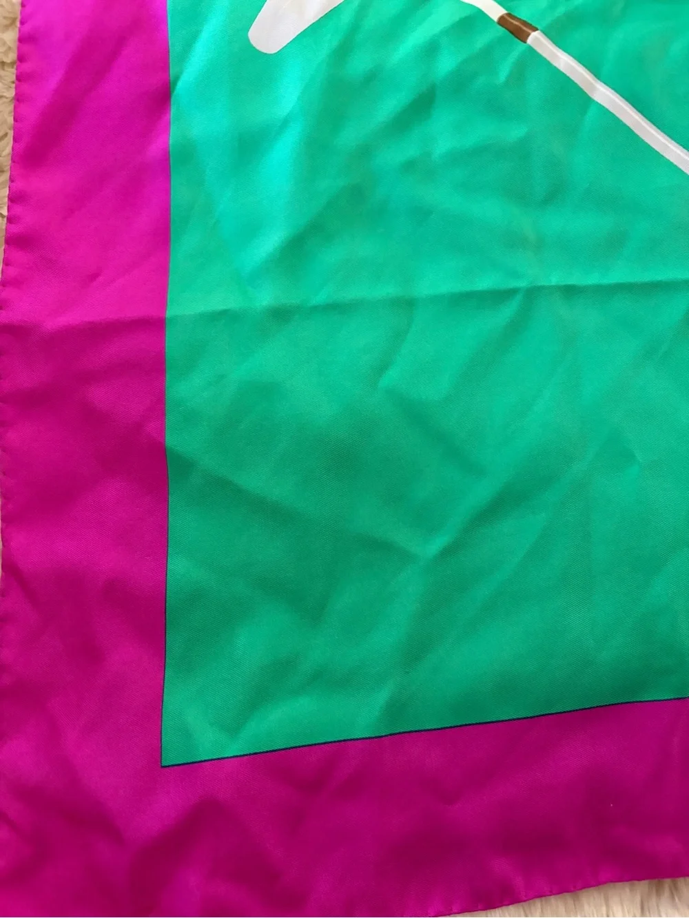 Equestrian Print Silk Scarf - Fuchsia Ralph Lauren vintage collection polo horse